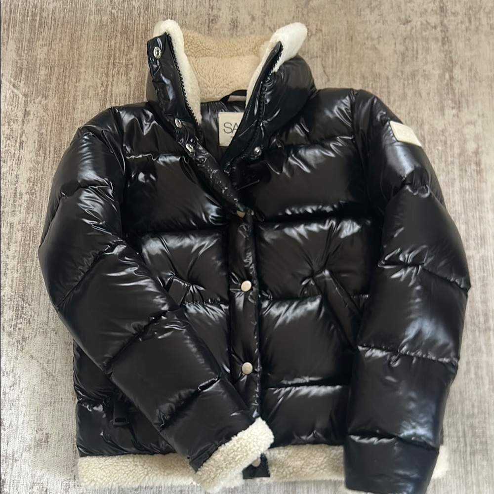 Black Puffer Jacket with Cream Lining